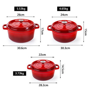 Marmite émaillée en <span class=keywords><strong>fonte</strong></span> de 3L 3,5 L 5L avec poignée pour restaurant, faitout émaillé pour four hollandais - Product Image 4