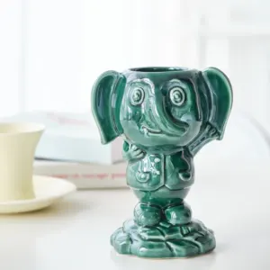 2023Nova Arte Criativa Cerâmica Sala De Estar Decoração De Casa Arte Elefante Porcelana Vaso Sublimação Produtos