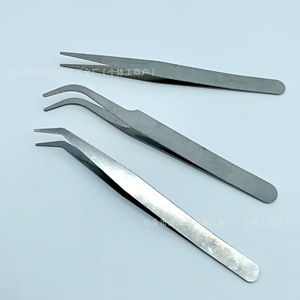 Stainless Steel Eyelash Tweezers Straight And Curved Precision Tips For Home Gardening Diy Aquarium Bonsai Succulent Use - Product Image 2