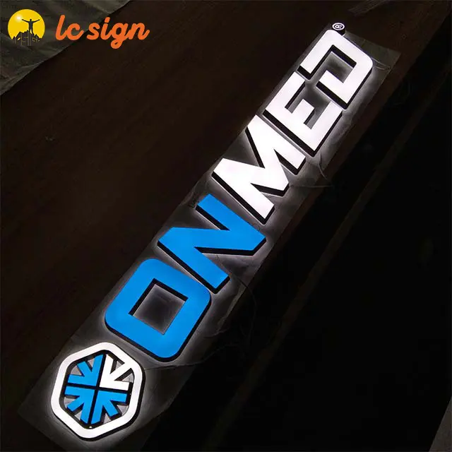 3d led iluminado logotipo letra de canal signo para interiores marca