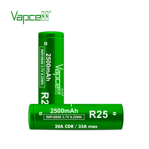Vapcell ، R25 Mah 20A/35A خلية عالية التيار قابلة لإعادة الشحن INR بطارية أيون الليثيوم - Product Image 4