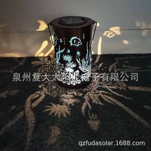 Solar Iron Lantern Led Hollow Out Daisy Moon Sun Willow <b>Tree</b> Decorative <b>Light</b> Portable Hanging Outdoor Garden Lighting - Product Image 3