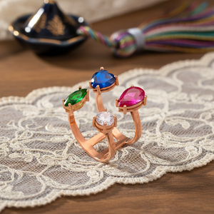 Colorful Stone <b>Adjustable</b> <b>Ring</b> Turkish Handmade Wholesale 925 <b>Sterling</b> <b>Silver</b> Jewelry - Product Image 3