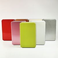 Boîte alimentaire rectangulaire en métal avec logo personnalisé, boîte à biscuits en métal, emballage cadeau de luxe pour bonbons avec couvercle amovible, faible MOQ