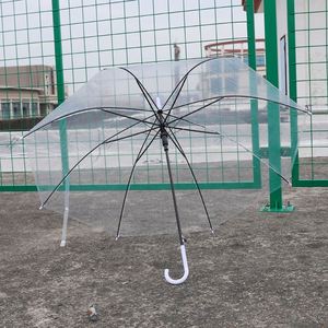Parapluie de voyage minimaliste transparent à triple pliage pour femmes adultes avec logo personnalisable - Product Image 4