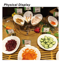 60x30cm ABS Panneau Rehausse Couleur Bois Supermarche Boulangerie Patisserie Sushi Bar a Salade