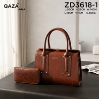 QAZA Sacs à main Femme 2026 Nouveau Luxe Cuir PU Huilé Esthétique Structuré 2-en-1 Sac à Bandoulière Sac à Main Chic