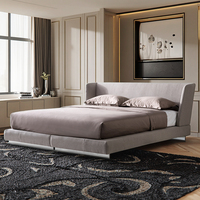 Italienisches Luxus-Schlafzimmer-Set in Queen-Size mit modernem Design, verstellbarem Sofabett, maßgefertigtem Holzrahmen, Stauraum und 1 Jahr Garantie