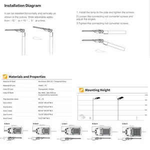 Lampadaire en aluminium à motif 2D, éclairage de rue LED super lumineux haute puissance, liste de prix pour poteaux d'éclairage - Product Image 4