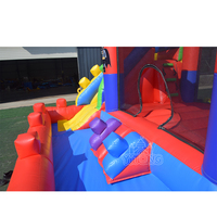 Château gonflable avec double toboggan Blocs de construction Style Vente chaude Grande maison de rebond Château de saut gonflable pour les enfants