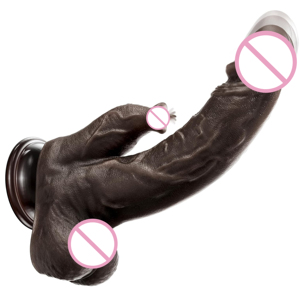 Xln Dildo Realistico in Silicone Nero Impermeabile da 8 Pollici con Telecomando, Vibratore Anale con Spinta, 5/10 Modalità di Riscaldamento, Ventosa, Giocattolo Sessuale per Adulti - Product Image 1