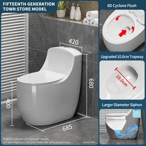 Inodoro Moderno de Cerámica con Tanque de Agua Empotrado en <span class=keywords><strong>la</strong></span> Pared, Doble Descarga, Ecológico, Ahorro de Agua, Funcionamiento Silencioso, Anti-Olores - Product Image 1