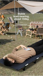 <span class=keywords><strong>Lettino</strong></span> <span class=keywords><strong>da</strong></span> <span class=keywords><strong>Campeggio</strong></span> Personalizzato in Lega di Alluminio Leggera, Pieghevole e Portatile, Design Moderno con Telaio in Metallo - Product Image 5