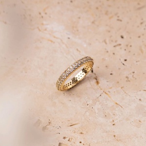 Custom Luxury High Quality Brass <b>Ring</b> Setting Full Diamond <b>CZ</b> Lab Created Gold Plated Trendy Fashion Wedding <b>Rings</b> for Women - Product Image 4