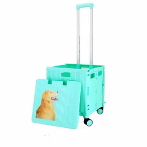 Nieuwe Plastic Klimtrap Opvouwbare Opvouwbare Auto 'S Supermarkt Bagage Camping Winkelwagentje <span class=keywords><strong>Trolley</strong></span> Met Hoes - Product Image 3