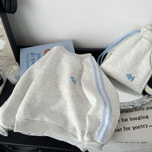 Nouvel ensemble de survêtement en coton brodé de dessins animés pour <span class=keywords><strong>enfants</strong></span>, collection Printemps 2026, pour garçons et filles, style sport décontracté, deux pièces (sweat-shirt et pantalon de survêtement) - Product Image 3
