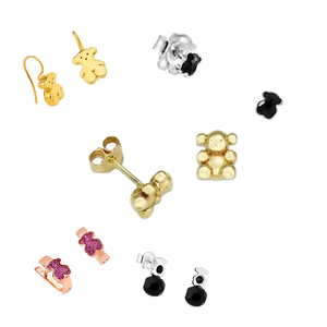 <span class=keywords><strong>Pendientes</strong></span> de Plata 925 Chapados en Oro de Alta Calidad para Mujer, Diseño Adorable Inspirado en un <span class=keywords><strong>Oso</strong></span>, con Piedra Natural, Ideales para - Product Image 1