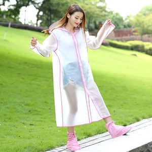 Chubasquero con capuchas y mangas Hombres Mujeres Eva Material grueso Plástico Fácil de llevar Peso ligero Borde de moda multicolor - Product Image 5