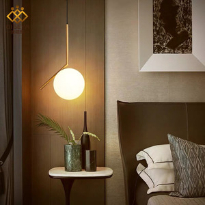 Dropshipping Shopify Modern Milk <b>White</b> Glass Globe Pendant <b>Light</b> Simple Single Head Hanging Lamp For Dining Living Bedroom - Product Image 5