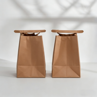 Sac d'emballage alimentaire de luxe personnalisable en papier kraft brun et feuille d'aluminium, fond large, avec bande auto-adhésive, 0,5 lb (250 g) et 500 g