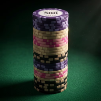 Ensemble professionnel de 500 jetons de poker en argile de 14 g avec étui, jetons de casino Las Vegas Poker Club, ensemble de jetons de jeu lourds
