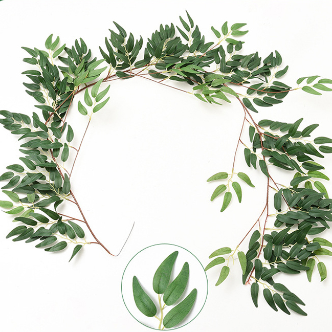 60 green willow leaves