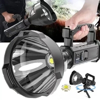 Linterna LED Blanca de Alta Potencia de 25 W, Impermeable, con Zoom, Regulable, Linterna de Pesca, Recargable por USB con Batería de Iones de Litio, 50000 Horas de Duración