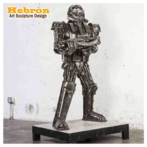 Grande sculpture d'art moderne en métal moulé, représentant un <span class=keywords><strong>duel</strong></span> de samouraïs, en acier inoxydable, pour l'extérieur - Product Image 1