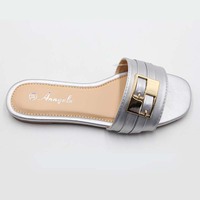 Sandales plates d'extérieur en métal de haute qualité, les meilleures ventes, pour femmes, de marques de créateurs, sandales très prisées
