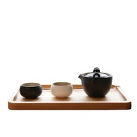 Plateau de service rectangulaire en bois de hêtre, petit plateau à café en bois, plateau de service pour petit-déjeuner, dessert, thé, collation, table