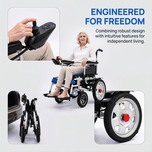 <span class=keywords><strong>Fauteuil</strong></span> <span class=keywords><strong>roulant</strong></span> électrique pliable <span class=keywords><strong>tout</strong></span>-<span class=keywords><strong>terrain</strong></span> télécommandé en acier au carbone avec moteur 500W, <span class=keywords><strong>roue</strong></span> avant 10 pouces et <span class=keywords><strong>roue</strong></span> arrière 16 pouces – Vente en gros - Product Image 5
