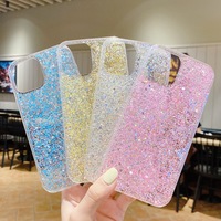 Coque de téléphone transparente scintillante tendance pour iPhone 17 Pro Max 16 15 14 13 12 11 XR XS, en TPU souple, brillante, très vendue, coque arrière pour téléphone