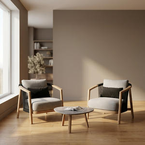Modern Solid Teak Wood Cushioned Lounge Chair Set Coffee <b>Table</b> for Garden Luxury Indoor Outdoor Accent Seating Indonesia - Product Image 2