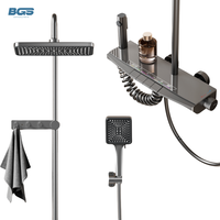 Ensemble de salle de bain de luxe BGS brossé de haute qualité avec douche numérique à effet pluie, massage, robinetterie encastrée, ensembles spa combinés, robinet en céramique et robinet de douche LED