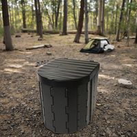 Toilette pliable d'urgence Shanhuang BSFT01 noire, légère, portable, lavable, en ABS, pour le camping et les voyages