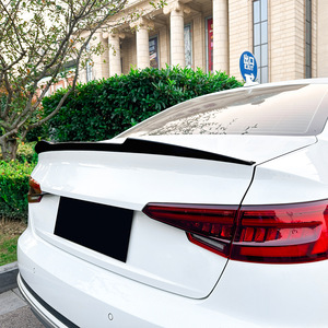 Audi A4 S4 B9 2017-2024 M4 Rear Spoiler Piano <b>Black</b> Carbon Fiber Texture Ducktail ABS <b>Trunk</b> Wing - Product Image 1