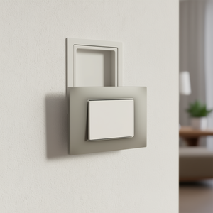 Plaque Technopolymère 3P 12x8cm Gris Clair Compatible avec Vimar Plana - Product Image 3