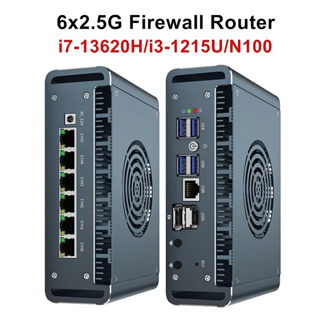 6xi226 2.5G Lan 13th Gen Intel I7 13620H 1365U N150 DDR5 Industrial Computer HD DP M.2 Nvme SSD Pfsense Router Mini Pc