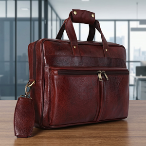 Sacs pour ordinateur portable en cuir véritable, classiques, populaires, imperméables, antichocs, faits à la main, uniques, portables, grande capacité - Product Image 1