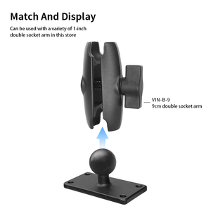 VINmounts Support à rotule de 1 pouce avec base carrée à 4 trous (espacement des trous 25,4x63,5 mm) compatible RAM, base de montage pour système de bras à double douille - Product Image 4