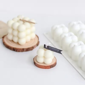 Molde de silicona 3D con forma de cubo, bola, postre, pastel, chocolate, burbuja, de grado alimenticio, para hacer velas de cera de soja, jabón y adornos caseros - Product Image 5