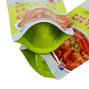 Superficie brillante logotipo personalizado pastel de arroz salteado Stand Up ziplock bolsas de papel de aluminio embalaje bolsa de mylar