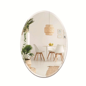 Espejo de Baño Ovalado sin Marco de 30-40 Pulgadas con Acabado Cromado para Uso en Hogar, Hotel y Salón - Product Image 4