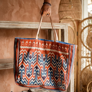 Sac fourre-tout en toile de coton noir brodé, motif floral céleste doré, style bohème, pliable, en rotin, grande capacité, sac de voyage - Product Image 3