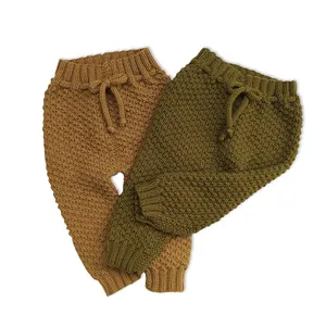 Customized özelleştirilmiş bebek pantolon örgü desen bebek pantolon örgü bebek Truien 0-24 ay