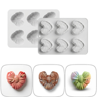 Nouveau moule en silicone de qualité alimentaire pour gâteau et savon, en forme de cœur à 6 nœuds, pour mousse française, idéal pour la Saint-Valentin, pour la fabrication transfrontalière