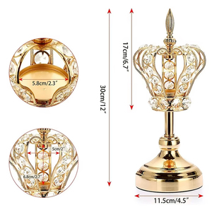 Novas Ideias de Produtos 2026 Atacado Suporte de Vela de Metal Coroa de Cristal Decoração de Casa Luxuosa - Product Image 1