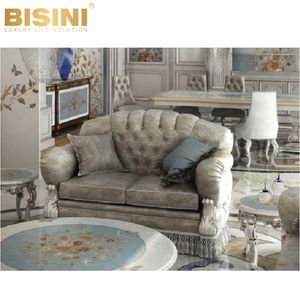 Ensemble de canapés capitonnés de luxe raffiné, fabriqué à la main en Italie, confortable, canapé 3 places avec table basse en nacre - Product Image 6