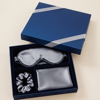 Ensemble 100% pure soie de mûrier, taie d'oreiller et masque de nuit en soie brodée sur mesure, et chouchou en soie.