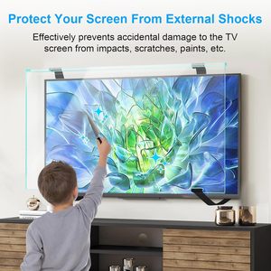 Protector de pantalla de <span class=keywords><strong>TV</strong></span> de 43 pulgadas personalizado, HD transparente panel de pantalla, protección acrílica para <span class=keywords><strong>TV</strong></span>, soporte de punto único/doble montado en la pared - Product Image 2